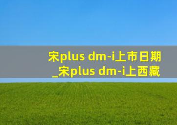 宋plus dm-i上市日期_宋plus dm-i上西藏